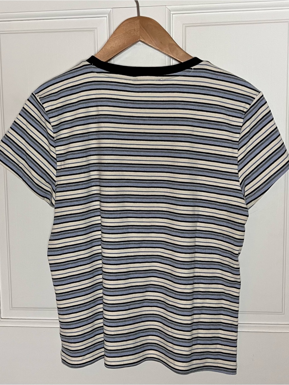 Maeve Navy and White Striped Short-Sleeve Crewneck Tee - Picture 9 of 12